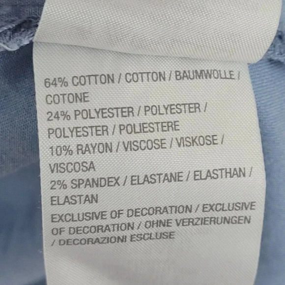 Quacker Factory Womens Embroidered Denim Button-Up Shirt Long Sleeve L 21CT - Picture 6 of 7